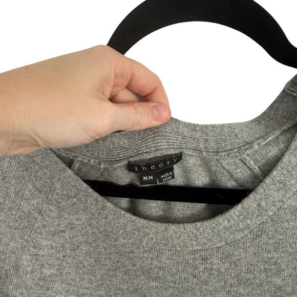 Theory Candace 100% Cashmere Sweater Dress Grey Pockets Womens Medium - Picture 3 of 7